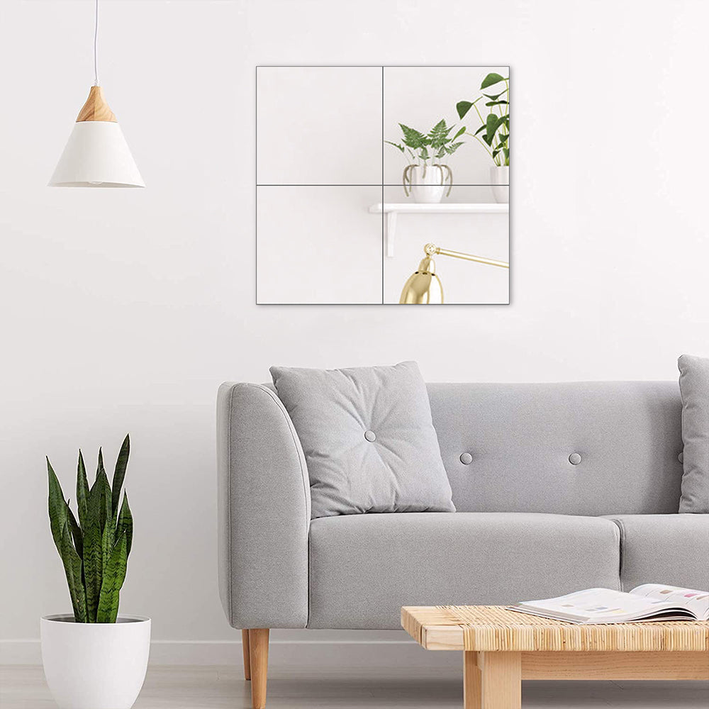 4pcs Acrylic Adhesive Wall Mirror Tiles