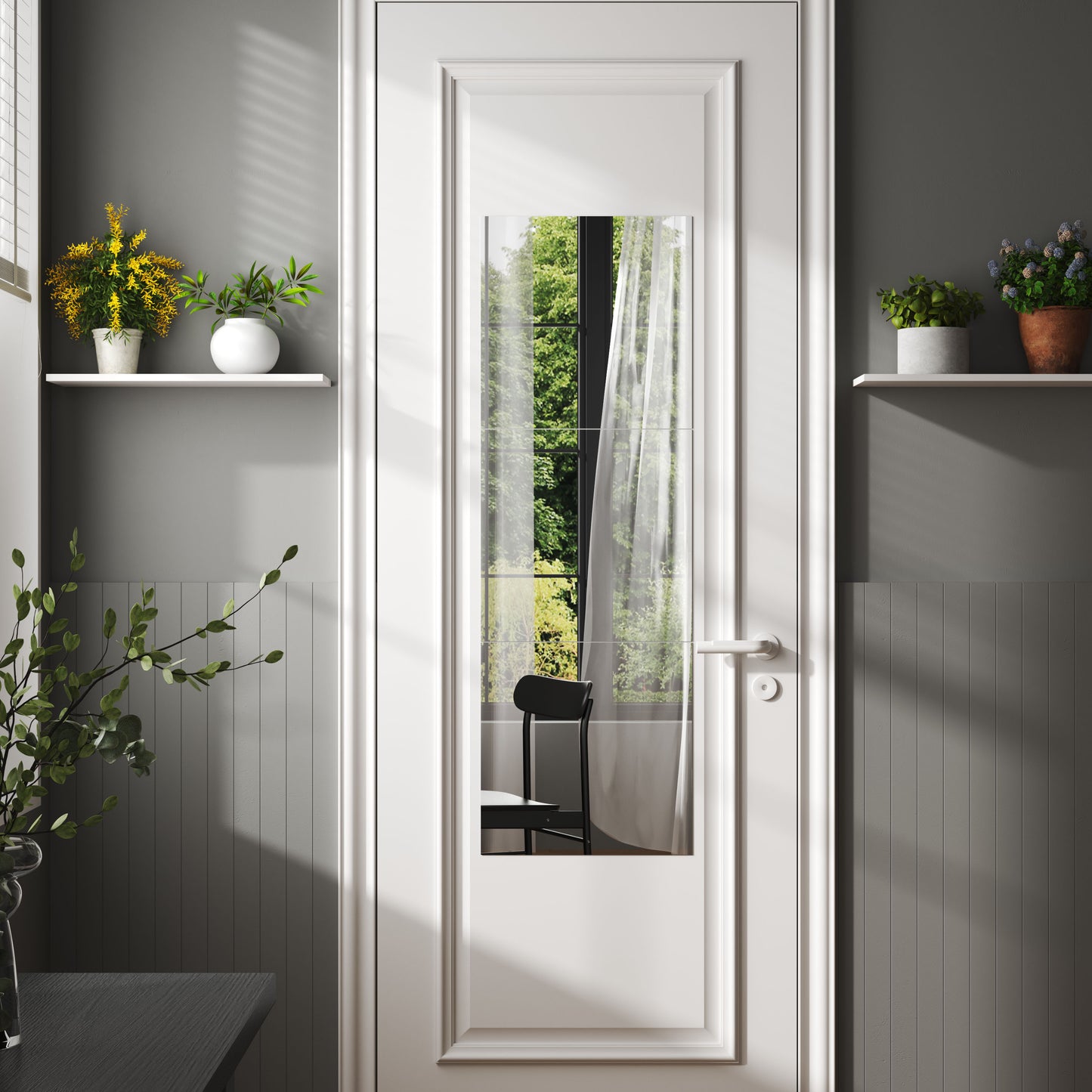 4pcs Acrylic Adhesive Wall Mirror Tiles