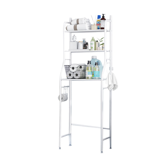 3 Tiers Metal Bathroom Organizer Over Toilet Rack Storage Shelves White