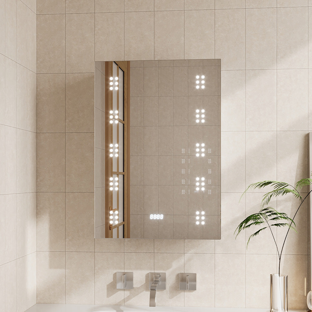 Wall Mount LED Mirror Cabinet with Demister Pad for Bathroom