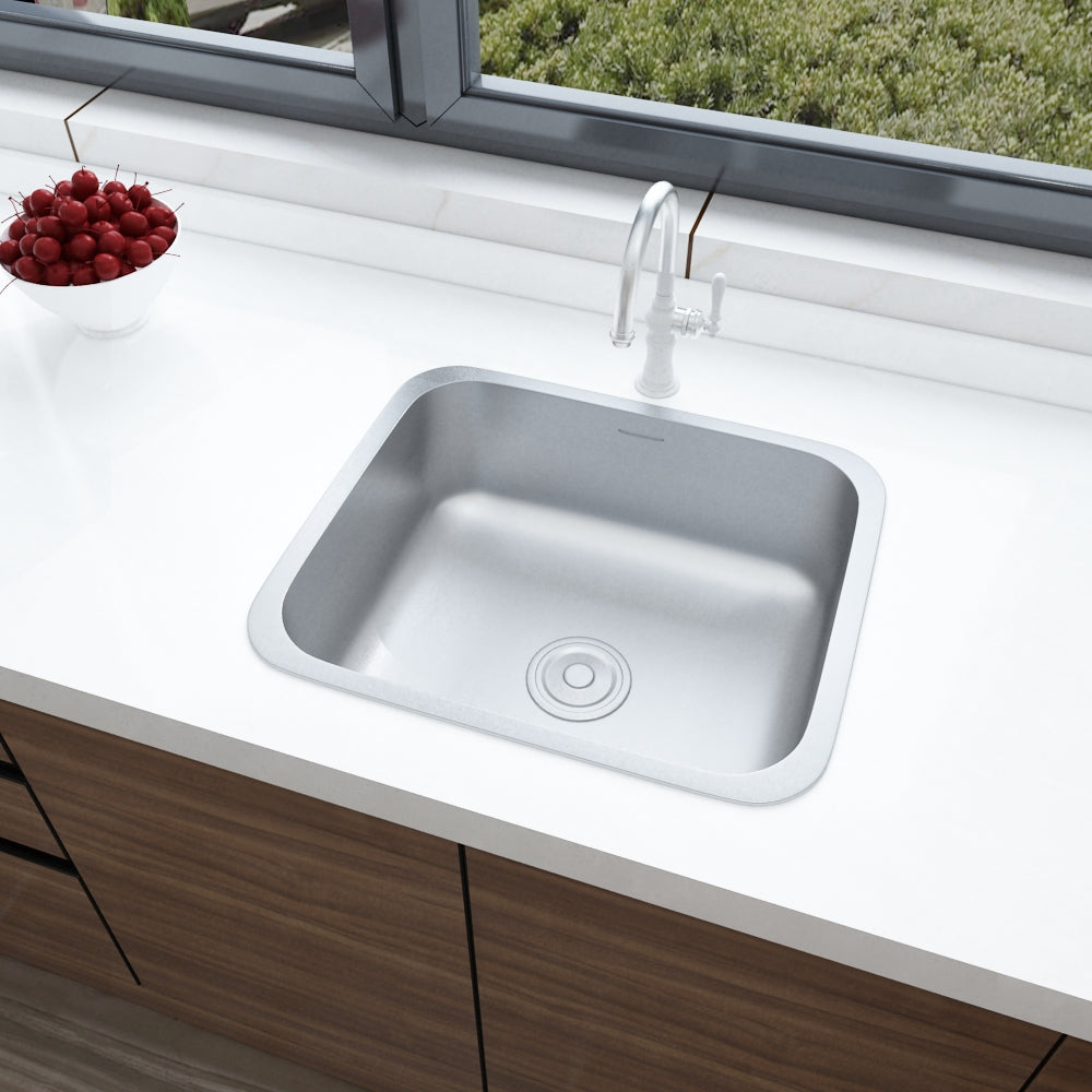 Deep Single Bowl Stainless Steel Kitchen Sink with Strainer