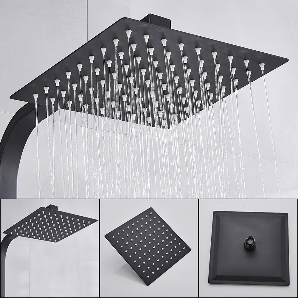 8 inch Rainfall Shower Head Brass Bathroom Shower Faucet Set