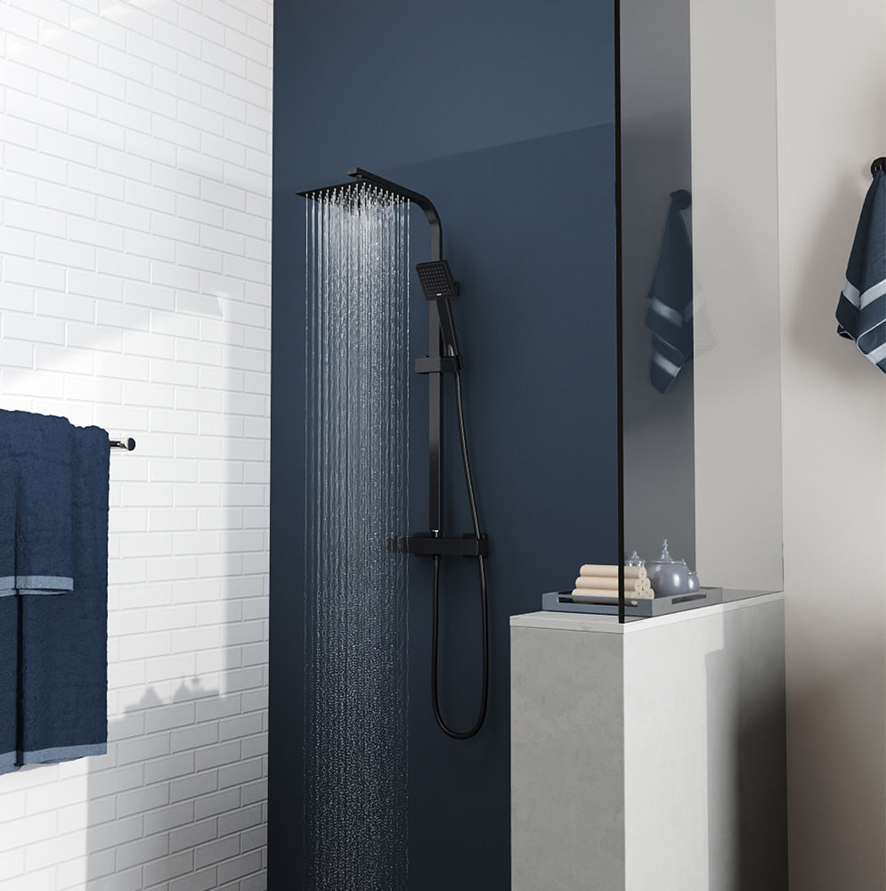 8 inch Rainfall Shower Head Brass Bathroom Shower Faucet Set