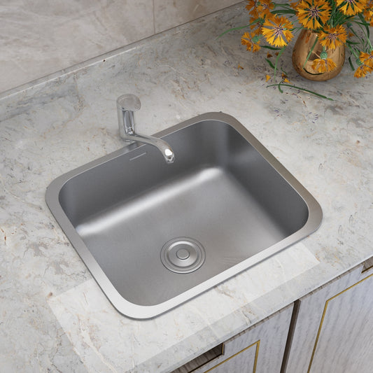 Deep Single Bowl Stainless Steel Kitchen Sink with Strainer